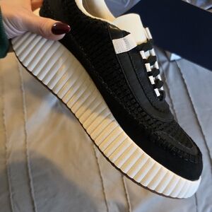 White Mountain Black and Cream Women's Sneakers